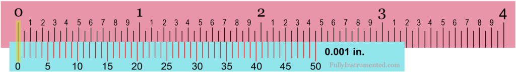 Reading Imperial Vernier Caliper Model 3 (0.001" Resolution)