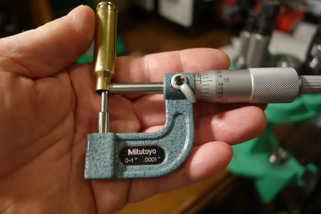 Measuring Cartridge Neck Wall Thickness with Mitutoyo Micrometer