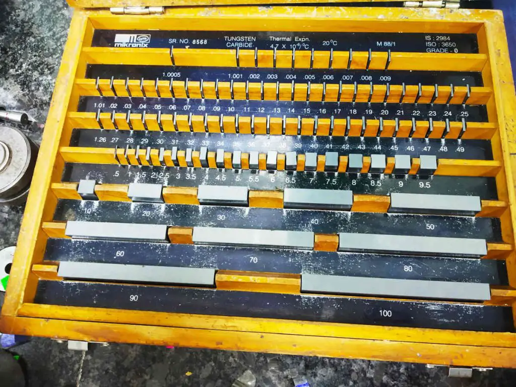 The 80 units of Mikronix metric gauge block set up to 100 mm grade 0